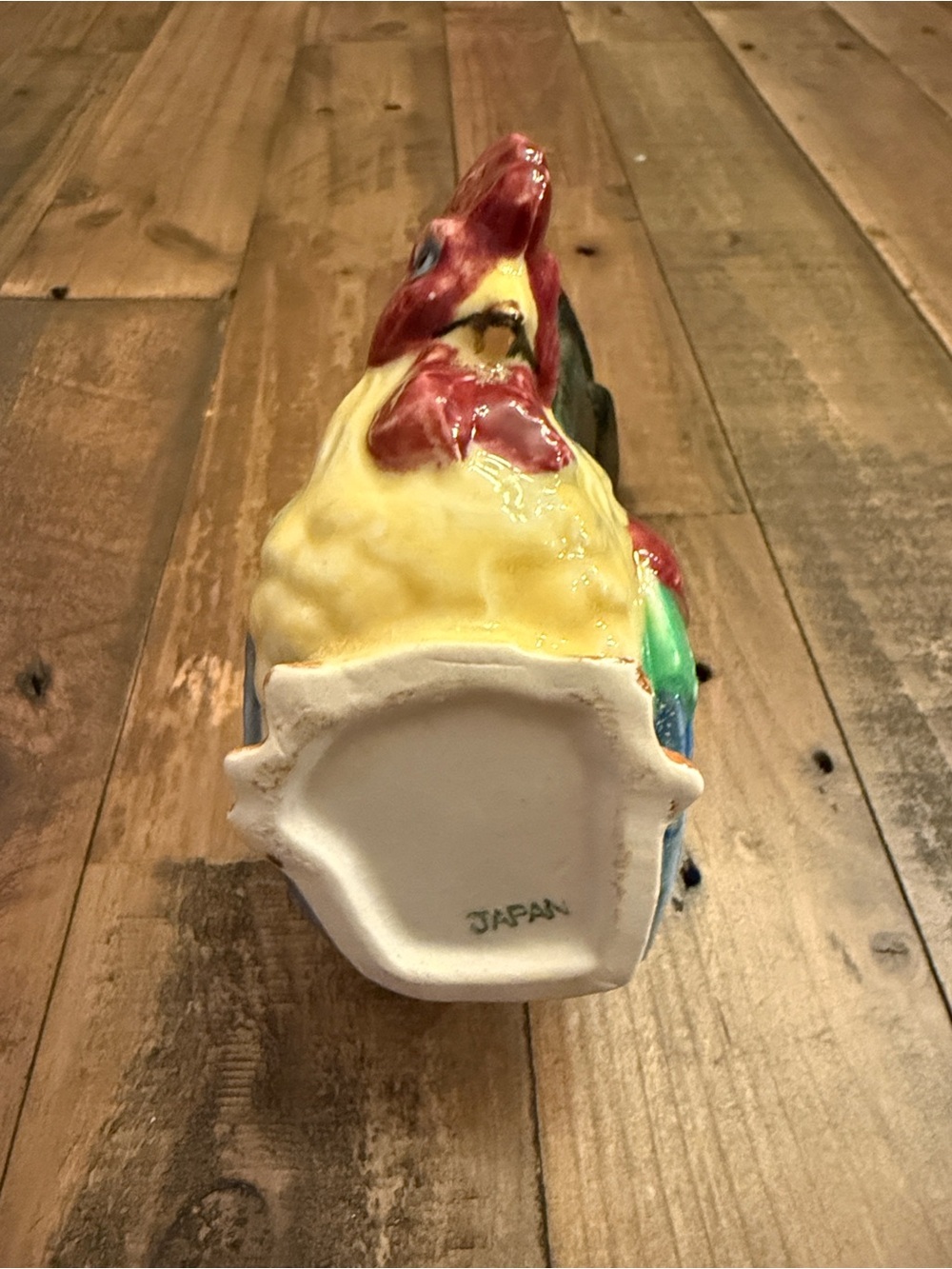 Vintage 1950’s Rooster Planter. Colorful Ceramic Rooster Figurine - Multicolor - Picture 5 of 5